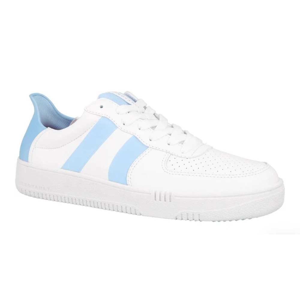 Redvanly Men's Contender Spikeless Waterproof Golf Shoes White/Sky Blue Size11.5